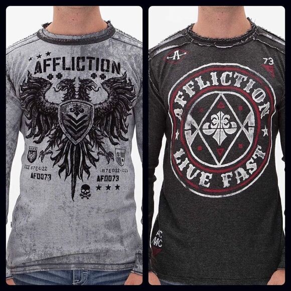 Affliction Reversible Thermal Shirt - Picture 1 of 7